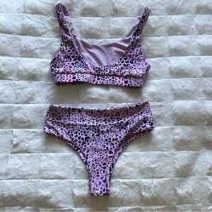 Billabong Purple Leopard Highwaisted Bikini